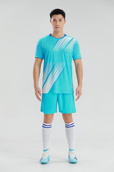 Tricou de fotbal, cu mânecă scurtă, cu decolteu rotund și cu dungi – MODEL 5