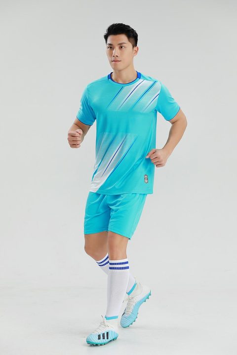 Tricou de fotbal, cu mânecă scurtă, cu decolteu rotund și cu dungi – MODEL 6
