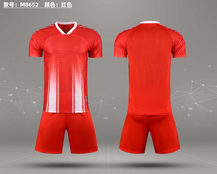 Maglia da calcio a maniche corte con scollo a V con righe – COMBO 2