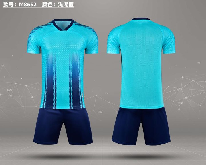 Maglia da calcio a maniche corte con scollo a V con righe – COMBO 3