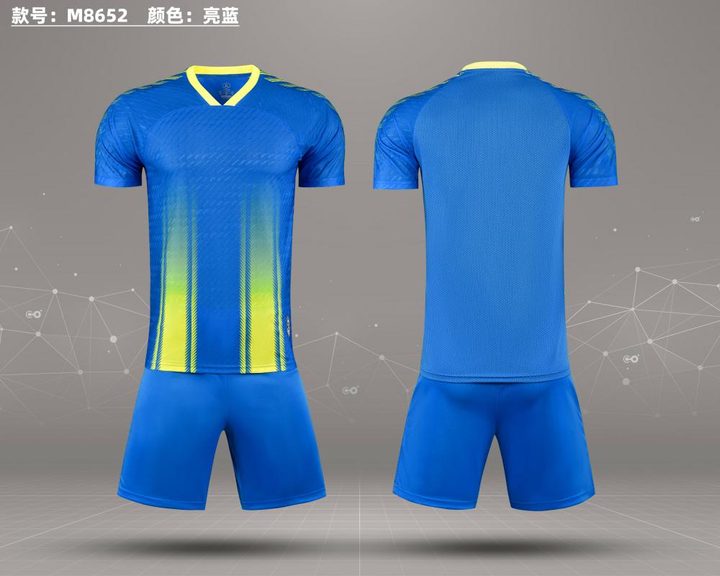 Maglia da calcio a maniche corte con scollo a V con righe – COMBO 1