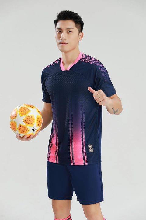 Maglia da calcio a maniche corte con scollo a V con righe – MODEL 4