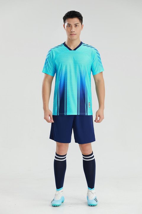 Maglia da calcio a maniche corte con scollo a V con righe – MODEL 5