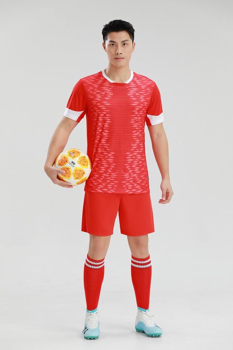 Maglia da calcio a maniche corte con girocollo con motivo geometrico – MODEL 1