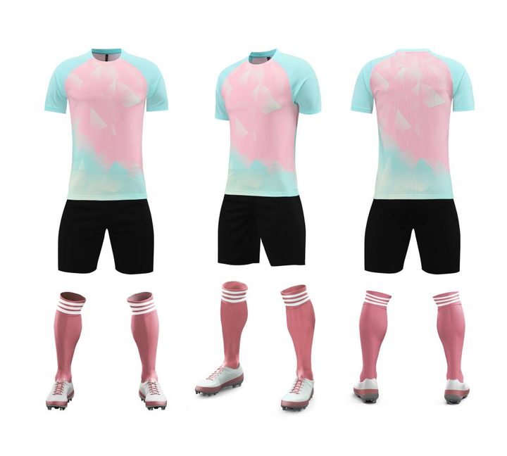 Crew-neck Short Sleeve Gradient Soccer Jersey – COMBO 2