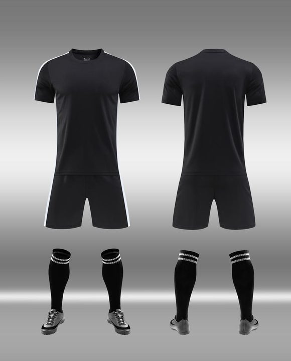 Camiseta de fútbol de manga corta con cuello redondo con rayas – COMBO 4
