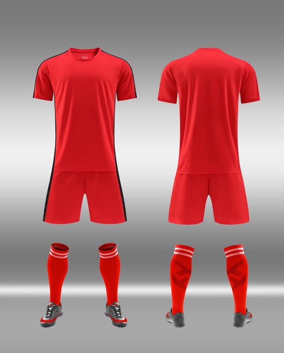 Camiseta de fútbol de manga corta con cuello redondo con rayas – COMBO 6
