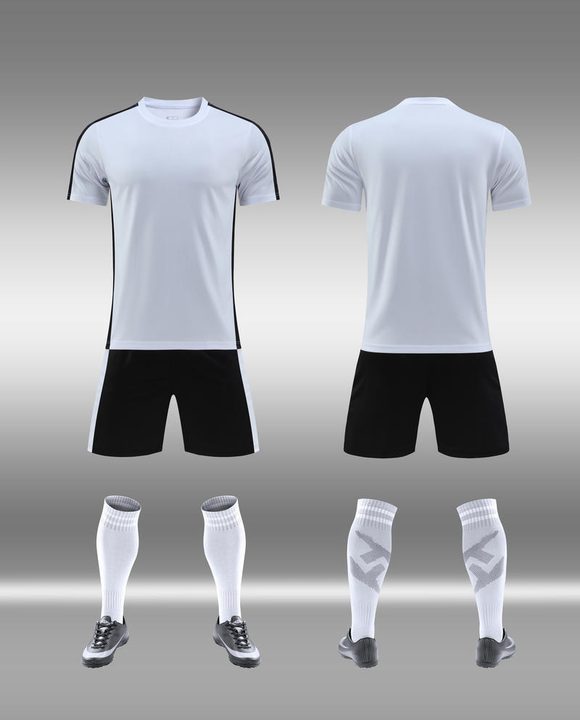Camiseta de fútbol de manga corta con cuello redondo con rayas – COMBO 3