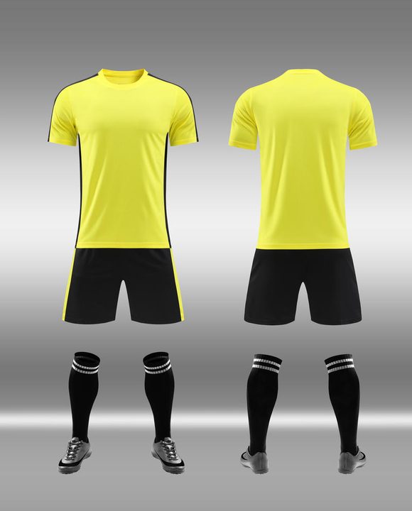 Camiseta de fútbol de manga corta con cuello redondo con rayas – COMBO 1