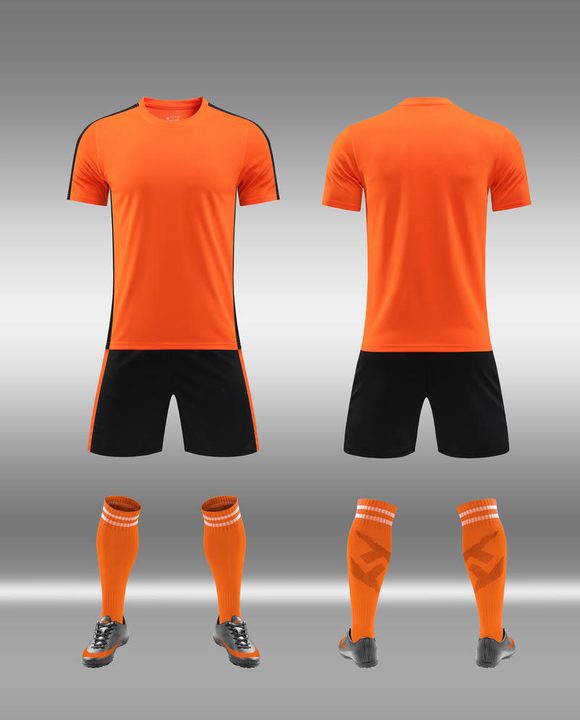 Camiseta de fútbol de manga corta con cuello redondo con rayas – COMBO 5