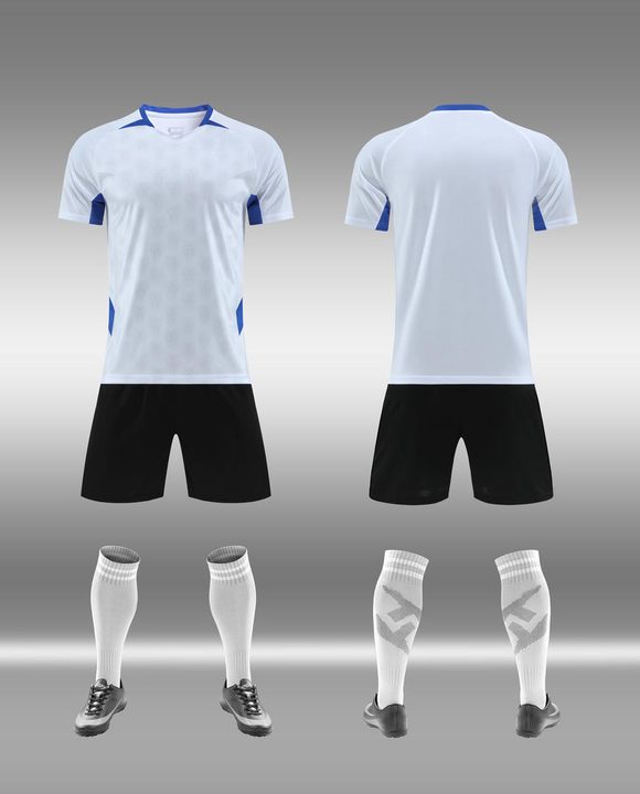 Tricou de fotbal, cu mânecă scurtă, cu guler înalt și cu model geometric – COMBO 1
