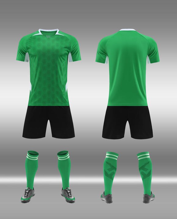 Tricou de fotbal, cu mânecă scurtă, cu guler înalt și cu model geometric – COMBO 3