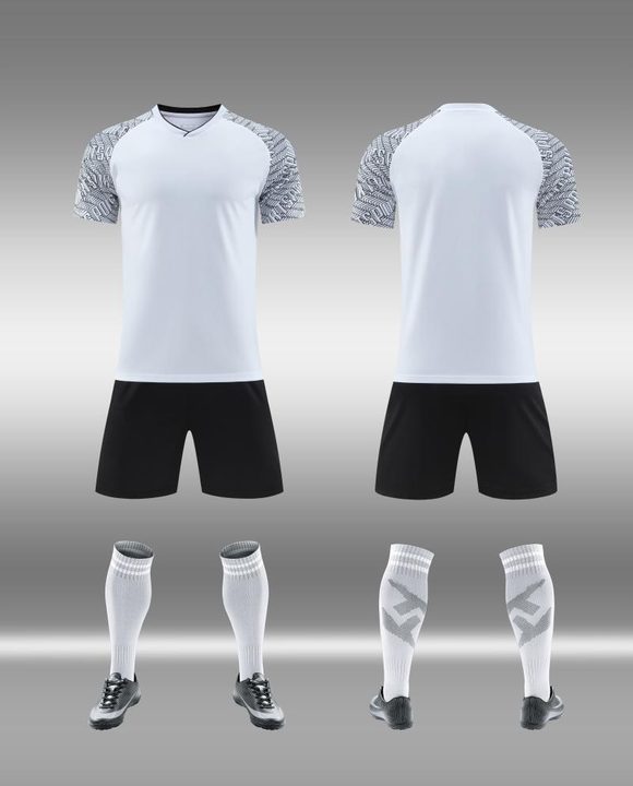 Maglia da calcio a maniche corte con scollo a V con righe – COMBO 4
