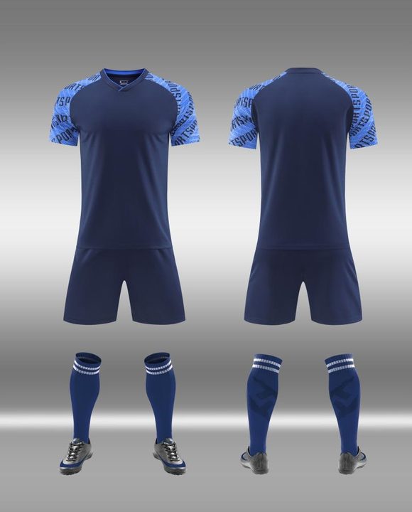 Maglia da calcio a maniche corte con scollo a V con righe – COMBO 1