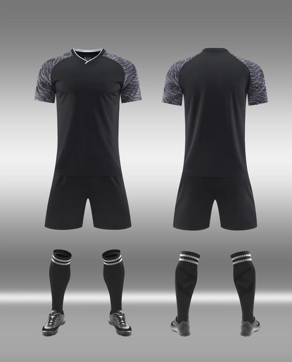 Maglia da calcio a maniche corte con scollo a V con righe – COMBO 3
