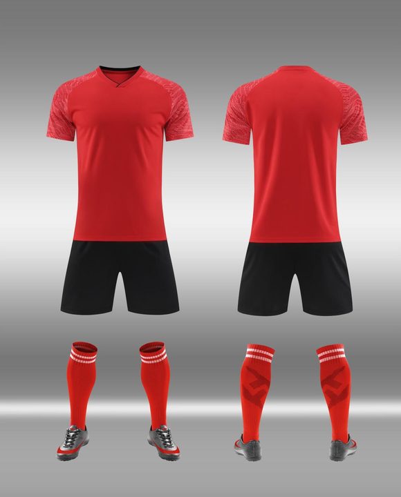 Maglia da calcio a maniche corte con scollo a V con righe – COMBO 5