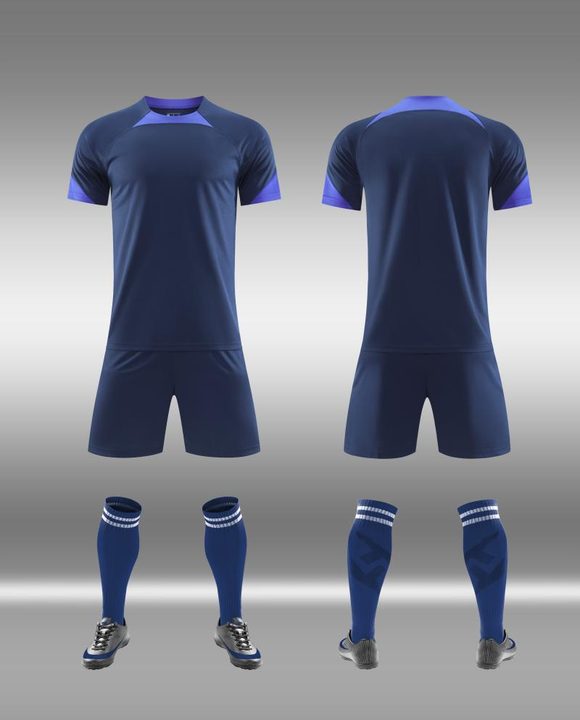 Tricou de fotbal, cu mânecă scurtă, cu decolteu rotund și cu degrade – COMBO 3