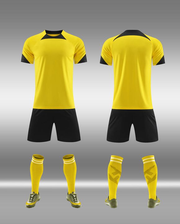 Tricou de fotbal, cu mânecă scurtă, cu decolteu rotund și cu degrade – COMBO 2