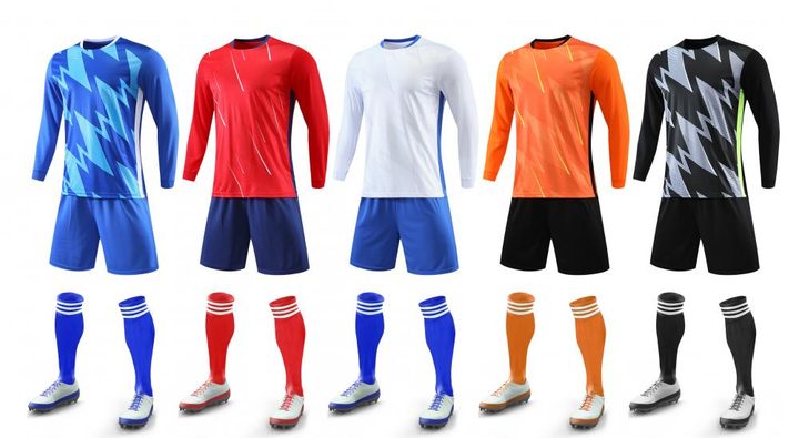 Tricou de fotbal, cu mânecă lungă, cu decolteu rotund și cu degrade – MAIN