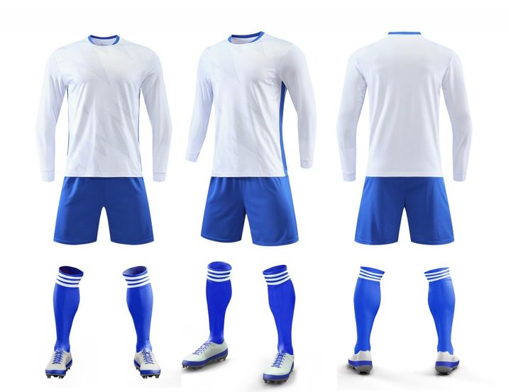Tricou de fotbal, cu mânecă lungă, cu decolteu rotund și cu degrade – COMBO 3