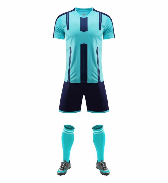 Tricou de fotbal, cu mânecă scurtă, cu decolteu rotund și cu degrade – FRONT 4