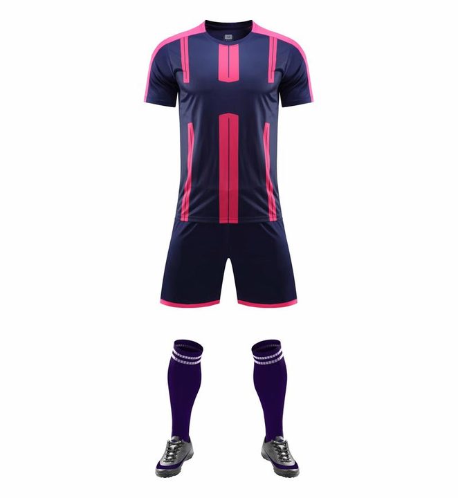 Tricou de fotbal, cu mânecă scurtă, cu decolteu rotund și cu degrade – FRONT 2