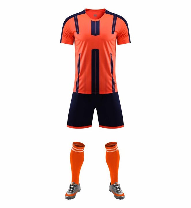 Tricou de fotbal, cu mânecă scurtă, cu decolteu rotund și cu degrade – FRONT 7