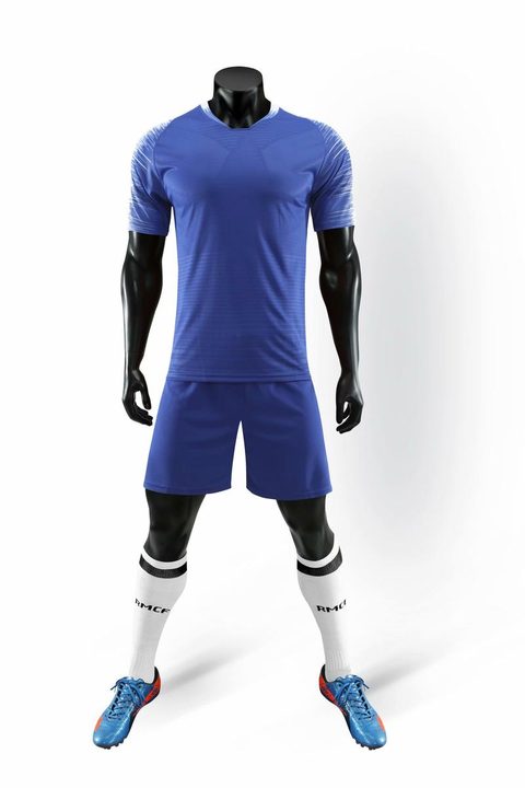 V-neck Short Sleeve Striped Soccer Jersey – FRONT 3
