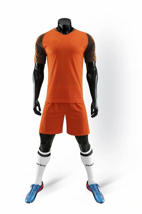 V-neck Short Sleeve Striped Soccer Jersey – FRONT 2