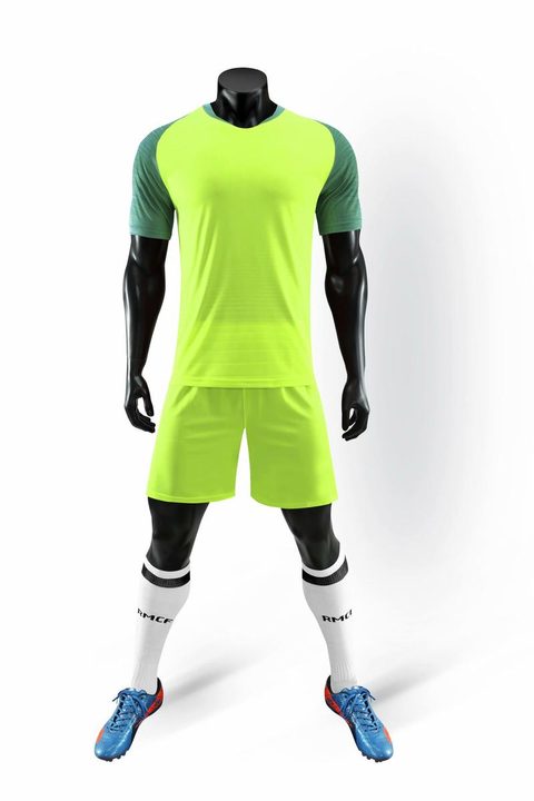 V-neck Short Sleeve Striped Soccer Jersey – FRONT 4