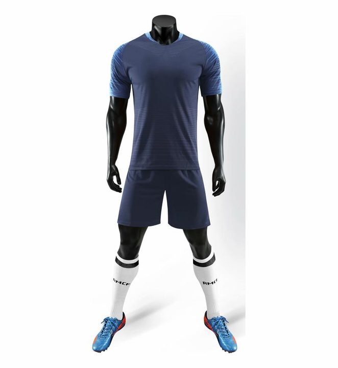 V-neck Short Sleeve Striped Soccer Jersey – FRONT 6