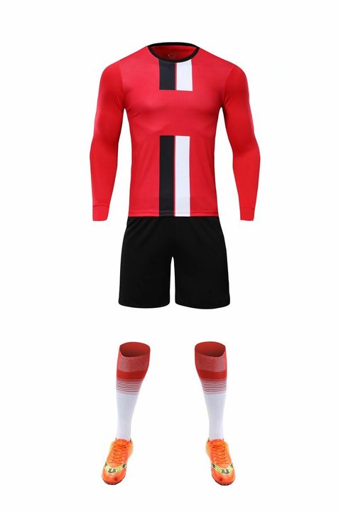 Camiseta de fútbol de manga larga con cuello redondo con degradado – FRONT 2