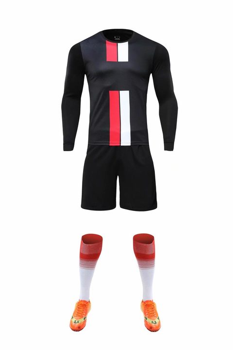 Camiseta de fútbol de manga larga con cuello redondo con degradado – FRONT 3