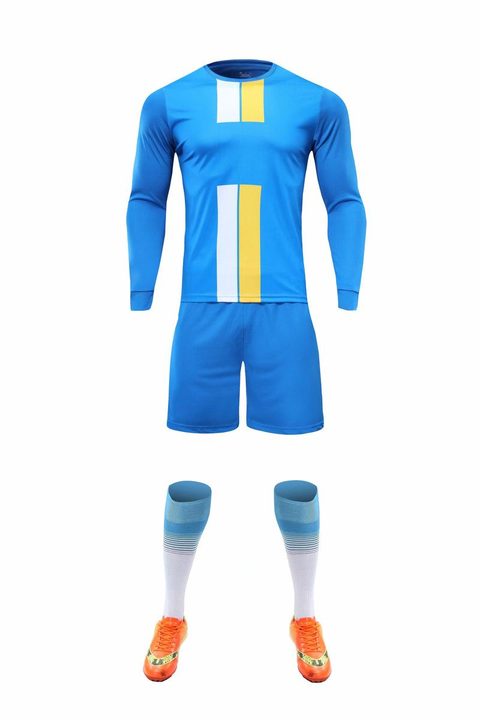 Camiseta de fútbol de manga larga con cuello redondo con degradado – FRONT 6