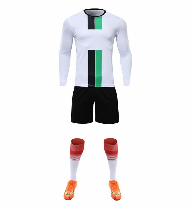 Camiseta de fútbol de manga larga con cuello redondo con degradado – FRONT 1