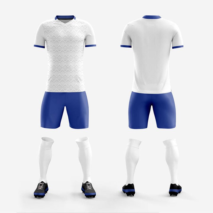 Camiseta de fútbol de manga corta con estilo clásico con diseño geométrico – COMBO 1