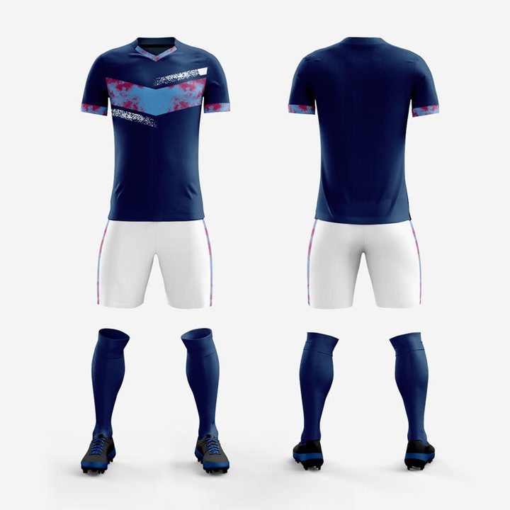 V-neck Short Sleeve Color-block Soccer Jersey – COMBO 4