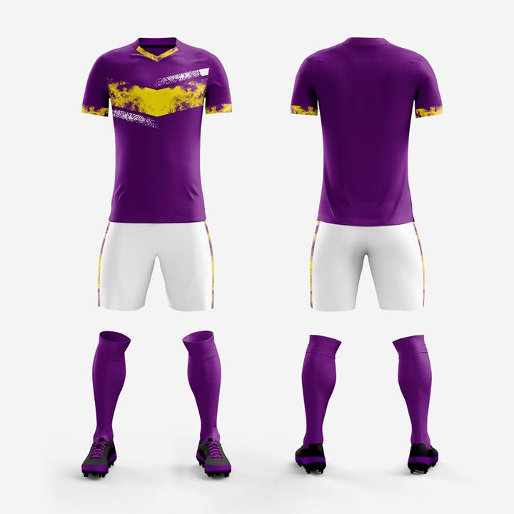 V-neck Short Sleeve Color-block Soccer Jersey – COMBO 6