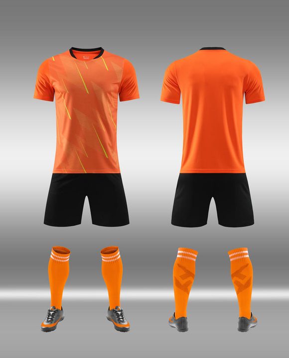Maglia da calcio a maniche corte con girocollo con righe – COMBO 3