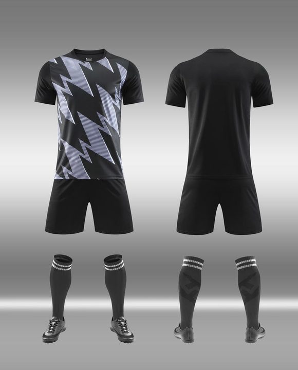 Maglia da calcio a maniche corte con girocollo con righe – COMBO 4