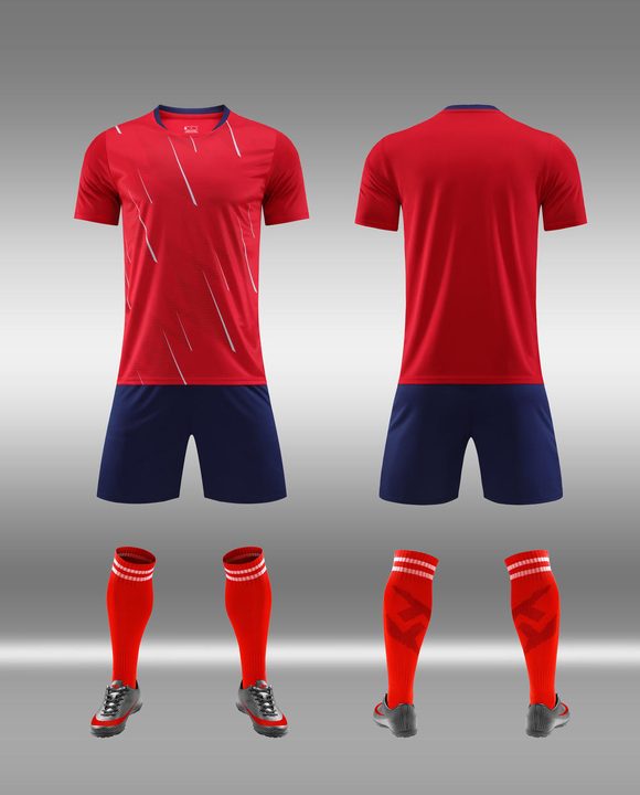 Maglia da calcio a maniche corte con girocollo con righe – COMBO 1