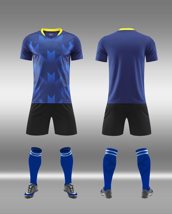 Kurzarm-Fußballtrikot mit Rundhalsausschnitt und Streifen – COMBO 5