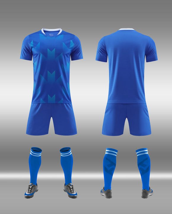 Kurzarm-Fußballtrikot mit Rundhalsausschnitt und Streifen – COMBO 3