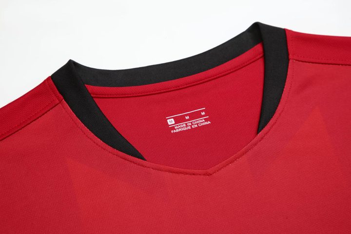 Kurzarm-Fußballtrikot mit Rundhalsausschnitt und Streifen – DETAIL 2