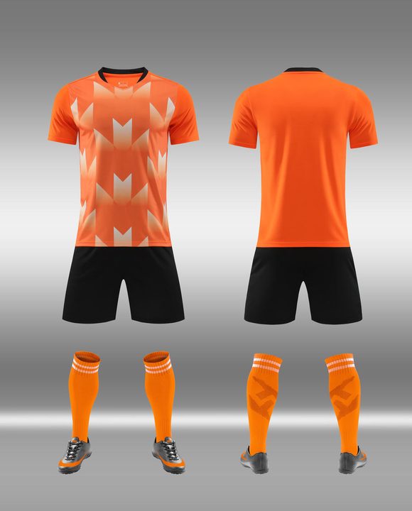 Kurzarm-Fußballtrikot mit Rundhalsausschnitt und Streifen – COMBO 2