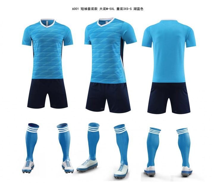 Maglia da calcio a maniche corte con scollo a V con righe – COMBO 4
