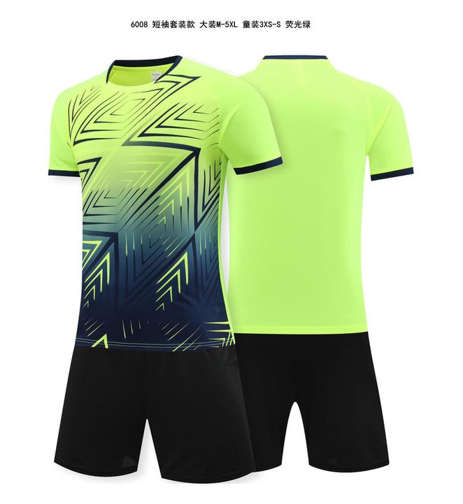Tricou de fotbal, cu mânecă scurtă, cu decolteu rotund și cu dungi – COMBO 4