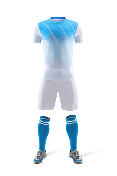 Tricou de fotbal, cu mânecă scurtă, cu decolteu rotund și cu dungi – FRONT 2