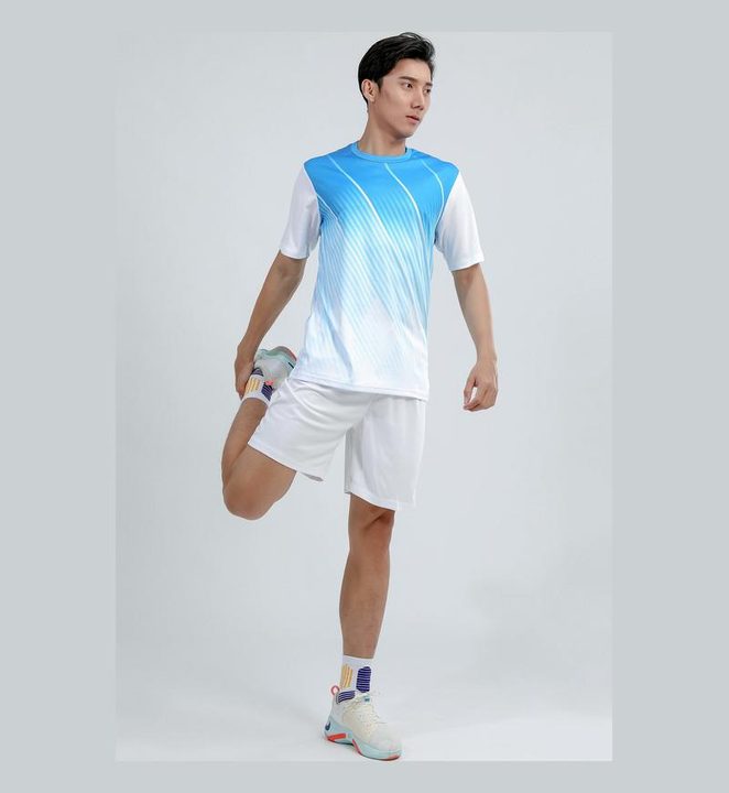 Tricou de fotbal, cu mânecă scurtă, cu decolteu rotund și cu dungi – MODEL 4