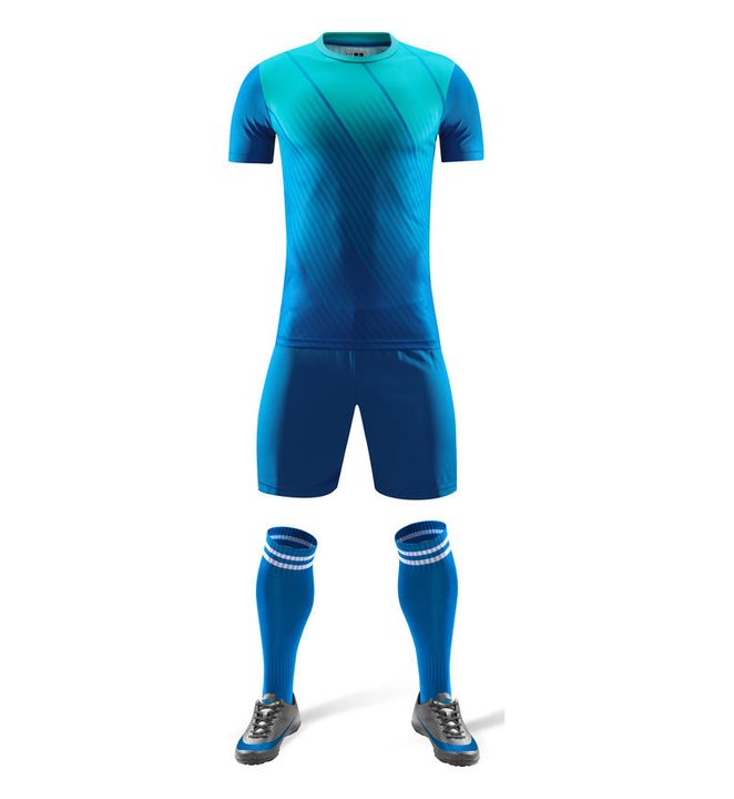 Tricou de fotbal, cu mânecă scurtă, cu decolteu rotund și cu dungi – FRONT 5